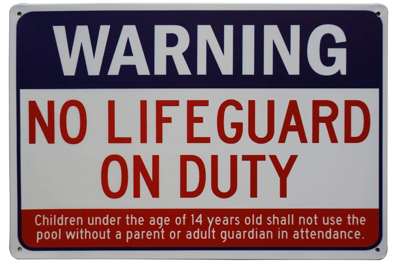 LASMINE Swimming Pool Sign, No Lifeguard on Duty Sign Game Life Signs Outdoor