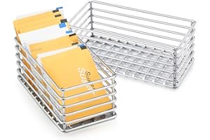 2 Pcs Sugar Packet Basket Sugar Packet Rack Small Caddy Iron Organizer for Coffee Bar Tea Storage, 4.5" x 2.25" x 1.75"(Silve