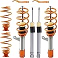 maXpeedingrods Coilovers for VW Golf MK5 2003-2008, for MK6 2008-2011, for VW Jetta MK5 2006-2011, for Audi A3 2006-2014, Height Adjustable Coilovers Suspension Kit, Lowering Kit Gold
