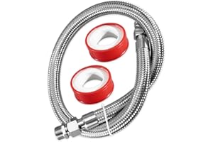 Compressor Jumper Hose, 750°F Temperature Resistant Hose, 3/4" NPT Male, 40" Length, Stainless Steel