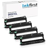 1 Set of 4 Inkfirst® Drum Units DR-221CL BK C M Y Compatible Remanufactured for Brother DR221 Black, Cyan, Magenta, Yellow MF