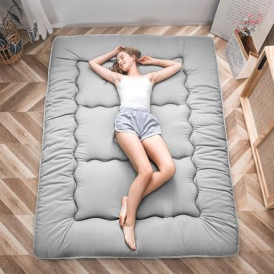 MAXYOYO Japanese Floor Futon Mattress Double Gray Tatami Mat Foldable