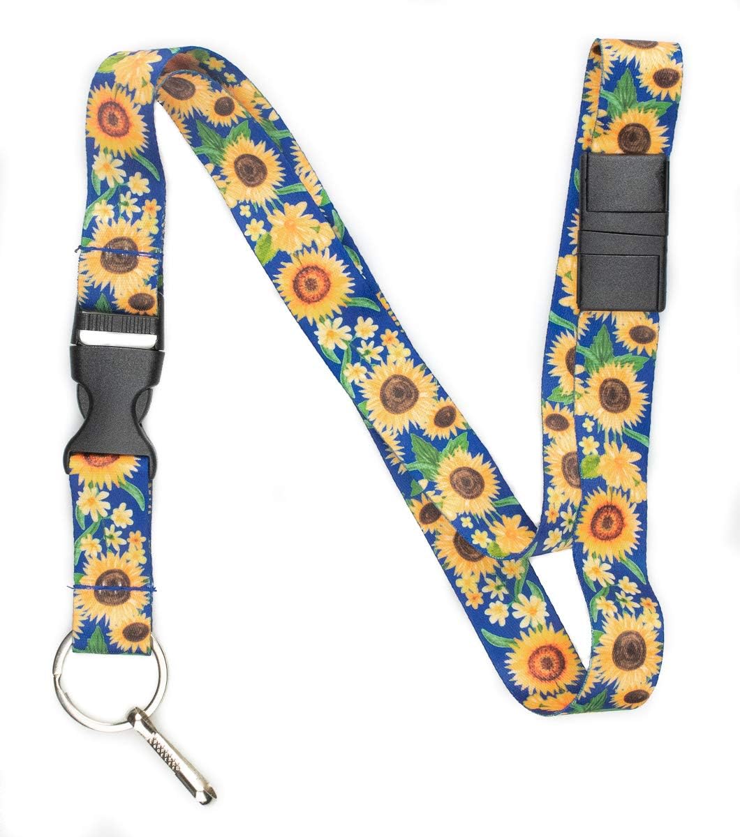 Limeloot Sunflowers Premium Lanyard with Breakaway, Release