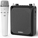 SHIDU 25W Voice Amplifier Portable Speaker with Wireless Microphone Personal PA System 2000mAh Rechargeable Battery for Teachers Classroom Tour Guide Meeting