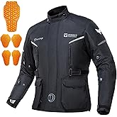 DUHAN Motorcycle Jacket Men, Waterproof Motorcycle Riding Jacket CE Level 2 Armor Windproof Jacket