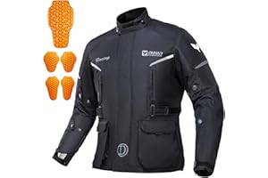 DUHAN Motorcycle Jacket Men, Waterproof Motorcycle Riding Jacket CE Level 2 Armor 3 In 1 Windproof biker Jacket Reflective with Detachable Thermal Liner for All Season Motorbike/Motorcross/Mtb/ADV