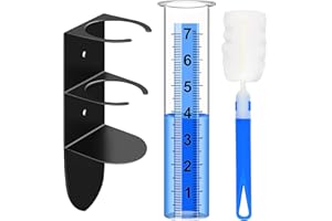 Measyth Rain Gauge Outdoor, Rain Gauge 7" Large Replacement Tube with 2 in 1 Stainless Steel Rack Holder, Clear Numbers Freez