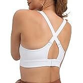 Yvette Supportive Sports Bra Adjustable Straps Plus Size Workout Running High Impact Sports Bras for Women Sewn in Pads