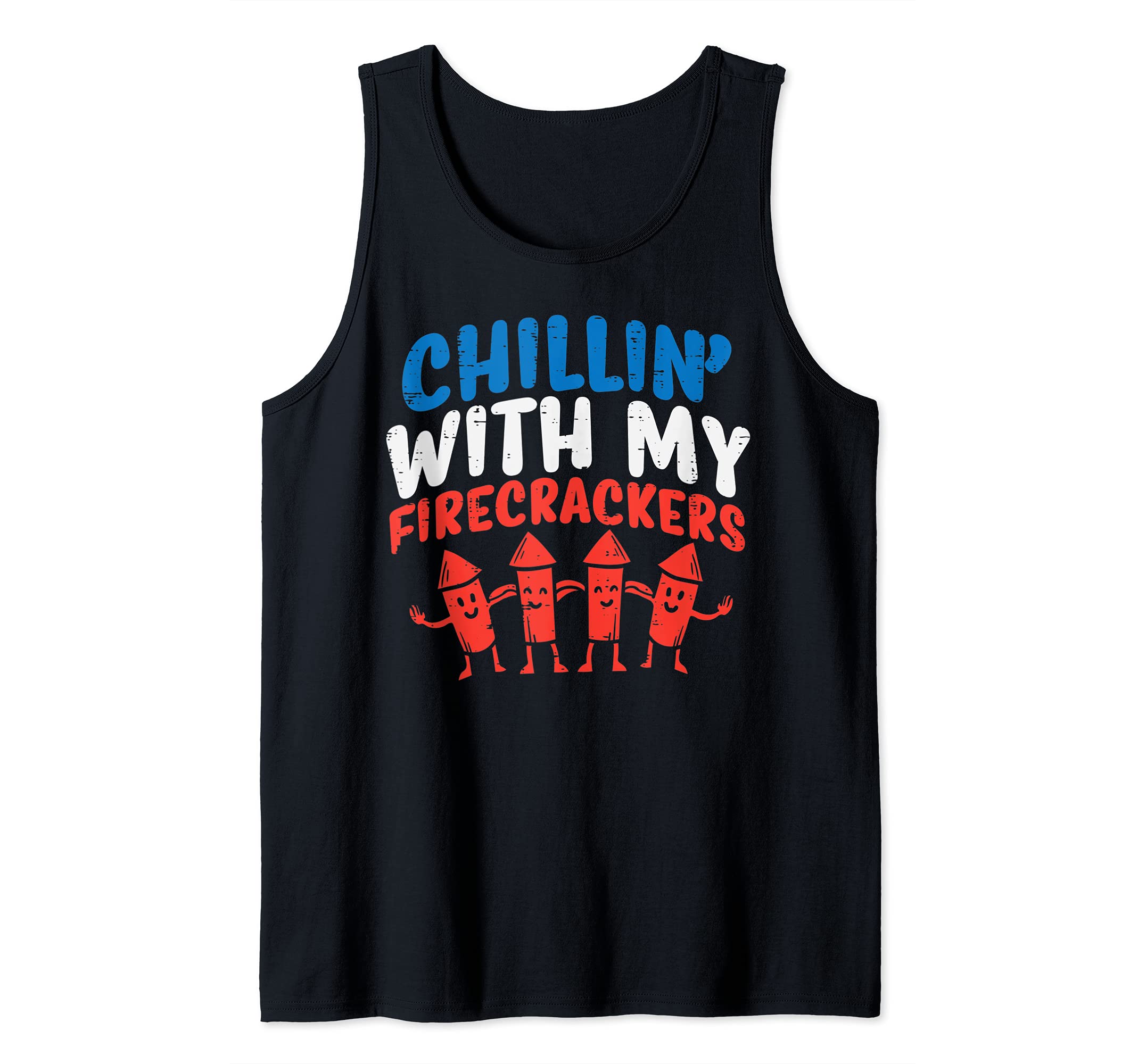 Chillin With My Firecrackers Cute Matching 4th Of July Kids Tank Top