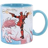 Silver Buffalo Marvel Deadpool and Unicorn Best Mug Ever Ceramic Mug | Large Coffee Cup For Tea, Cocoa, Beverages | Holds 20 Ounces