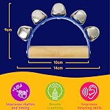 A-Star 5 Bell Jingle Hand Bell with Wooden Handle Blue view 2