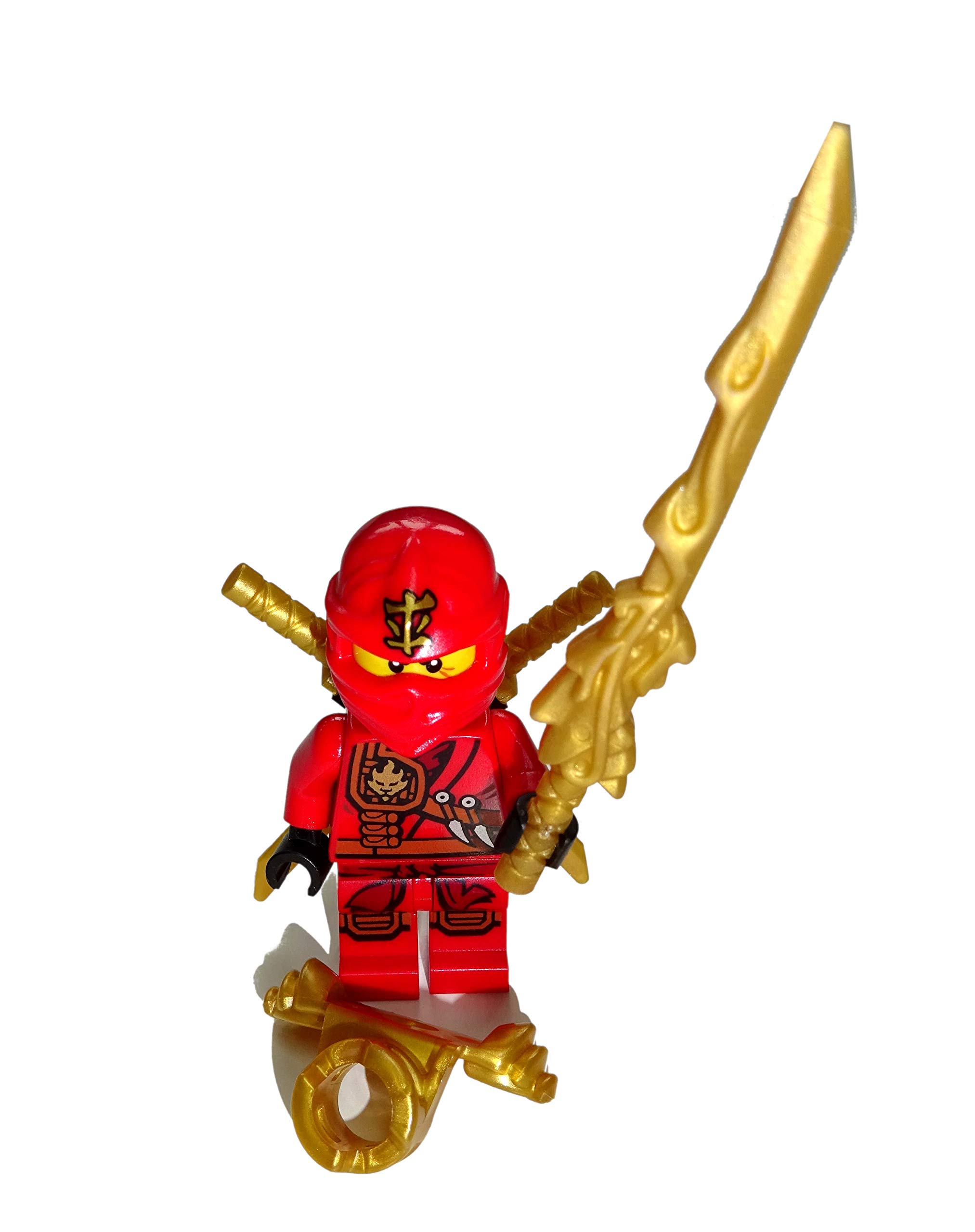 LEGO Ninjago: Mini Figure Kai (Red Ninja) with Dragon Sword and 2 Katanas (Sword)