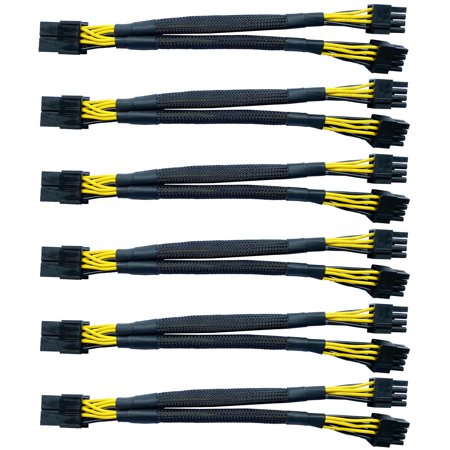 Photo 1 of Amangny GPU VGA PCI-e 8 Pin Female to Dual 8(6+2) Pin Male PCI Express Adapter Braided Sleeved Splitter Power Cable 8.7 inch/22cm