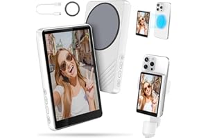 LUODIER Selfie Monitor Screen iPhone, Newest Magnetic Phone Vlog Back Camera Monitor for Content Creator, Influencer, Live Streaming and TikTok, Snaplylens for iPhone Android Selfie Screen