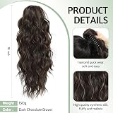 Fine Plus Ponytail Extension Claw Clip 18in Dark Chocolate Brown Synthetic view 3
