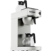 HumanCentric Commercial Coffee Maker, 12-Cup Pour Over Drip Coffee Machine with 2 Glass Carafes &amp; 2 Warmers, Stainless Steel Industrial Coffee Brewer, No Plumbing, for Office, Restaurant, Cafe
