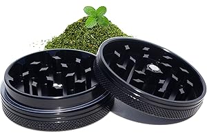 THETIS KITCHEN Small Thin Herb Chromium Crusher Grinder 2 inch (Black Color)