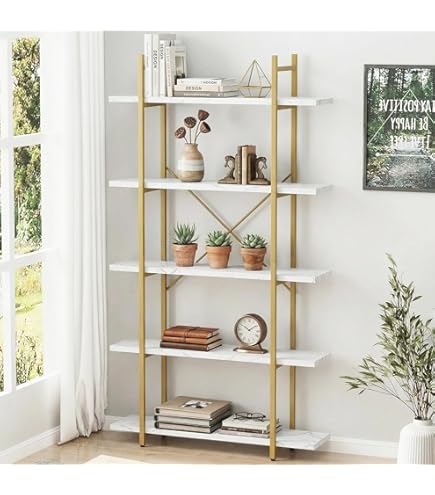 Amazon.com: Arbuxzuy Arched Bookshelf 5 Tier Book Shelf, 31.5 Inch