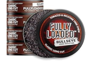 FULLY LOADED BULLSEYE Fully Loaded Chew - 5 Packs - Tobacco and Nicotine Free Classic Flavored Chew