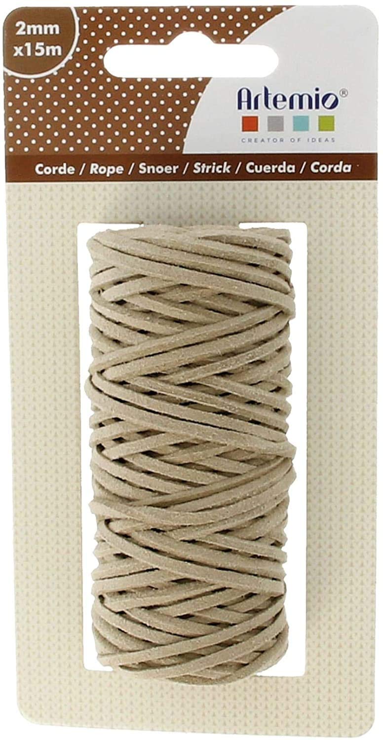 Artemio Cord Suede Leather, Beige, 7 x 4 x 13.5 cm