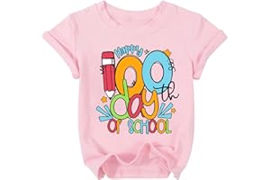 AMWIPE 100 Days of School Shirt Kids Toddler Baby Girls Happy 100th Day of School Tshirt