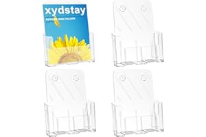 xydstay Acrylic Brochure Holder 8.5x11 Inches Slant Back Design, Clear Display Stand, Plastic Table Stand Sign Holder,Pamphlet Holder Flyer Holder, Acrylic Display Stand, Acrylic Table Signs Plastic