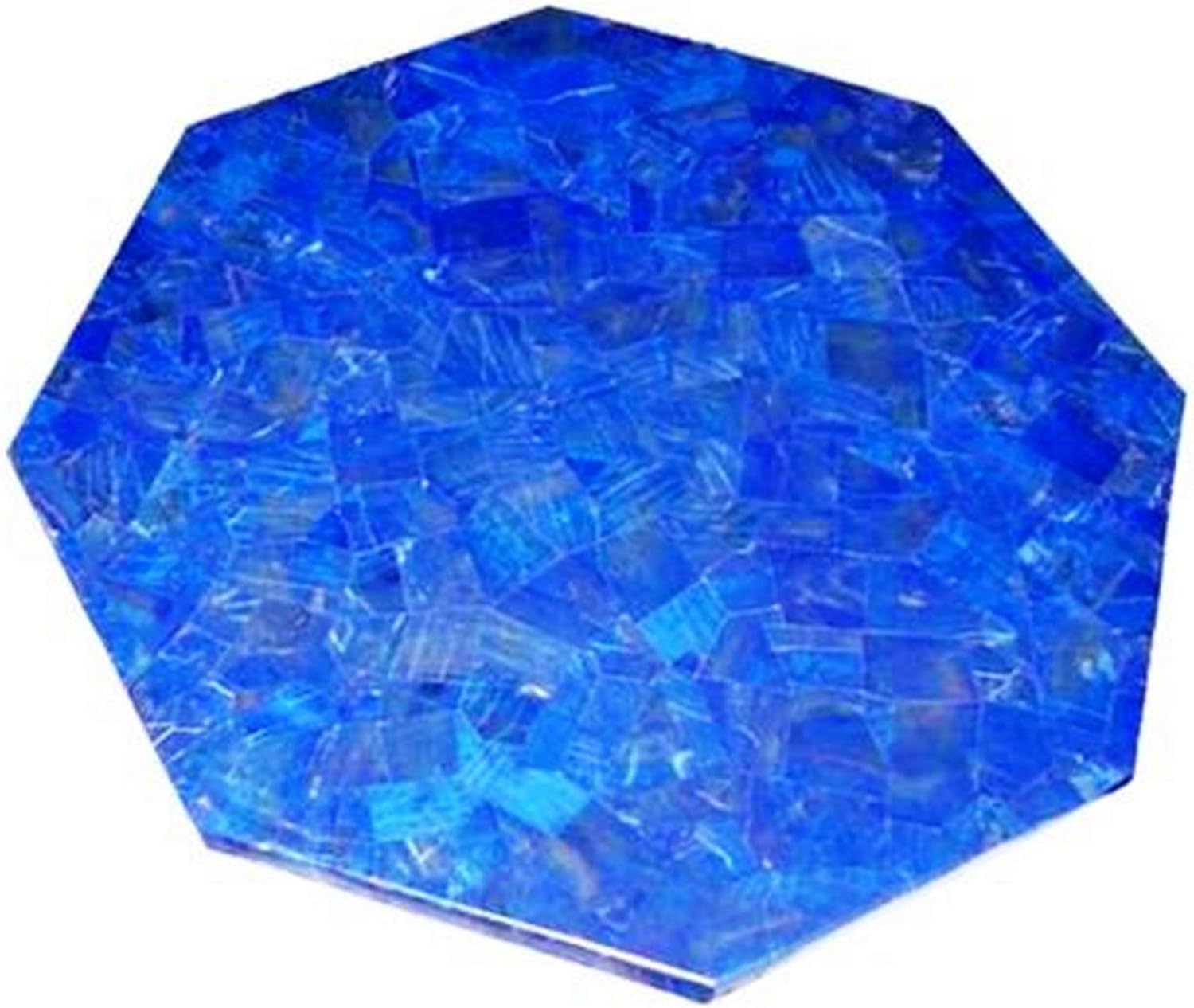 Amazon Com 15 Inches Blue Marble Patio Side Table Coffee Table Top Mosaic Art Lapis Lazuli With Random Work Kitchen Dining