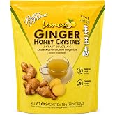 Prince of Peace Instant Ginger Honey Crystals with Lemon, 60 Sachets &ndash; Instant Hot or Cold Beverage &ndash; Easy to Brew &ndash; Drink Like a Tea &ndash; Caffeine and Gluten Free &ndash; Real Ginger