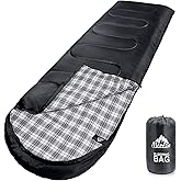 MEREZA Flannel Sleeping Bag for Adults XL, Large Wide Sleeping Bags for Camping Mens Warm Cotton Sleeping Bag 4 Season Warm & Cool Weather