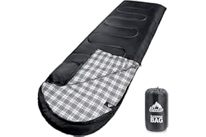 MEREZA Flannel Sleeping Bag for Adults XL, Large Wide Sleeping Bags for Camping Mens Warm Cotton Sleeping Bag 4 Season Warm & Cool Weather