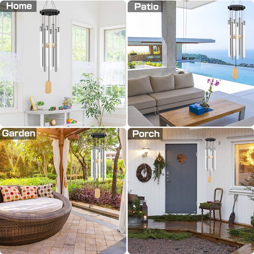 CrazyFire Solar Wind Chimes Changing Colors, Waterproof LED Wind Chimes for Outside with 8 Tubes, Solar Powered Memorial Wind Chimes with Lights, Housewarming Gifts for Garden Patio Yard Home Decor : Garden & Outdoor