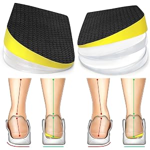 Dr.woofeet 3-Layer Adjustable Orthopedic Heel Wedge Inserts - 3/4 (18.5cm) | Anti-Slip Honeycomb Texture, Foam-Gel Hybrid for