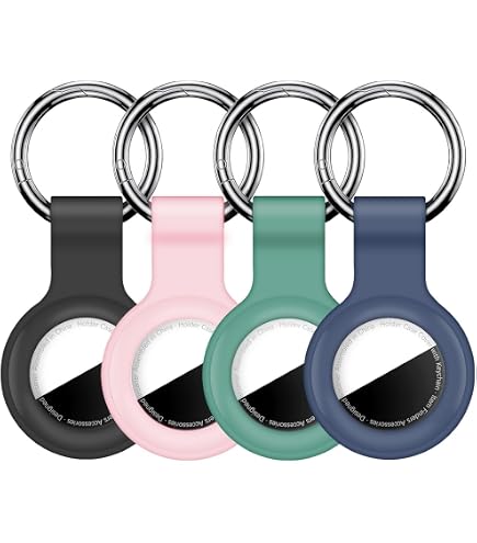 Amazon.com: 4 Pack AirTag Holder with Keychain AirTag case with