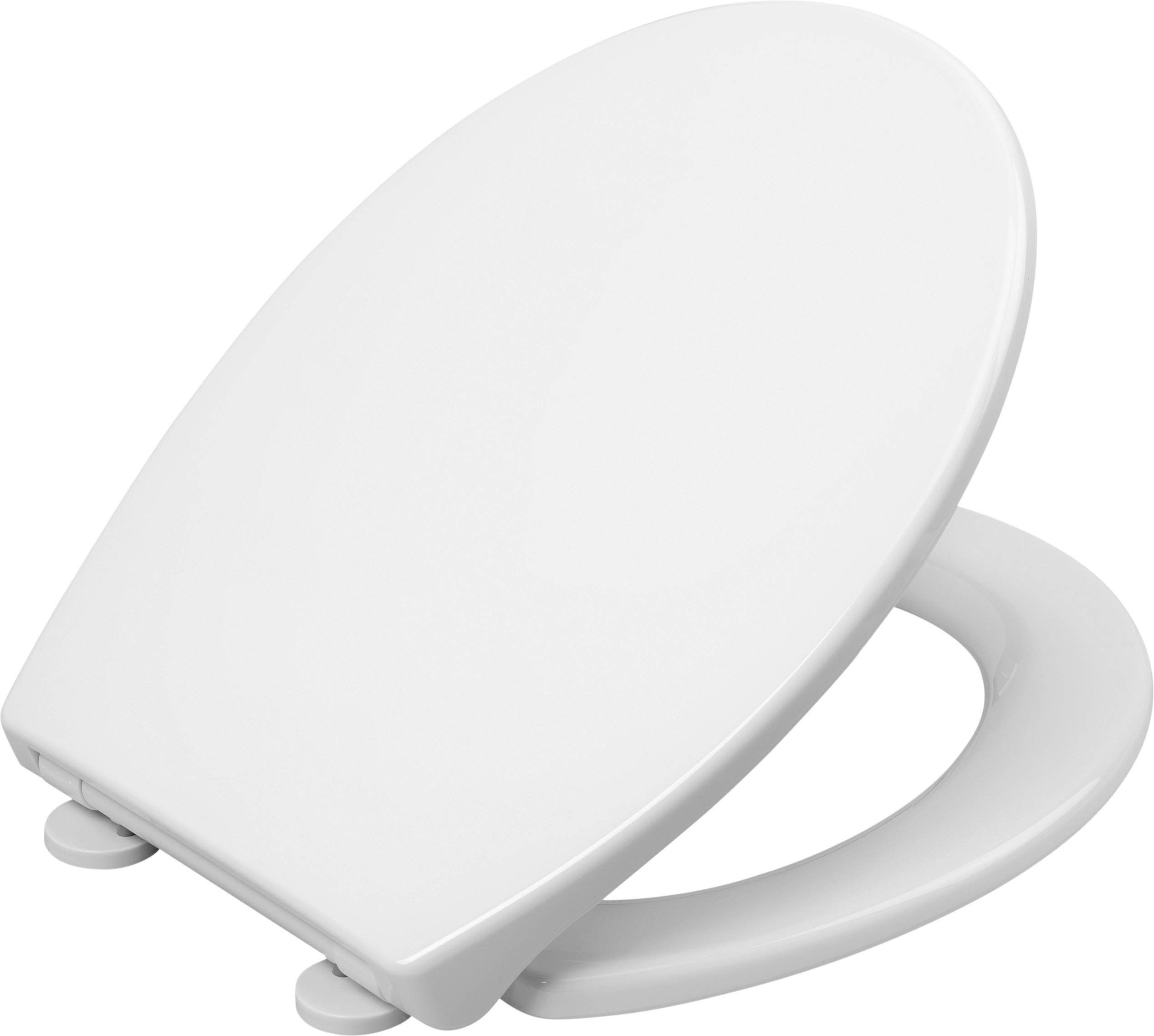 Cornat Neda KSNESC00 Toilet Seat - Classic White Look - Easy-Care Thermoplastic - Quick Up & Clean Function - Easy Assembly from Top/Toilet Seat/Toilet Lid