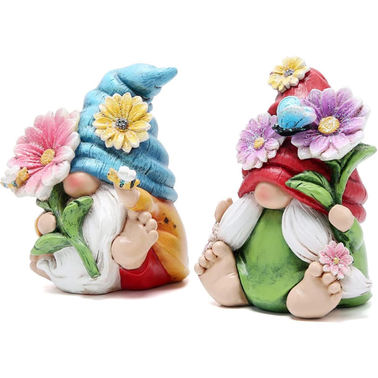 Donboly Gnomes Statue Garden Ornaments, Outdoor Decorations,Garden Gnomes Figurine Decor with Succulent,Balcony,Yard,Lawn-Unique Housewarming Novelty Interesting Gifts (2)
