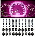 Dickno 20 PCS T5 Led Lights for Car Dashboard, High Light 3030-3SMD Replacement with Twist Lock Socket, Led Bulb for Gauge Cluster Indicator Dashboard Instrument Panel Lights (Purple)