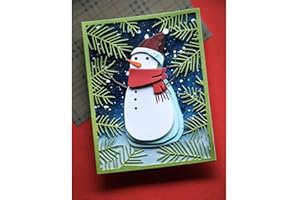 Ammsochy Cutting Dies 3D Background Frame Metal Stencils Scrapbooking Tools DIY Craft Carbon Steel Embossing Template for Paper Card Making Album Arts Supplies (Frame 14-coniferous 11.1x14.3cm)