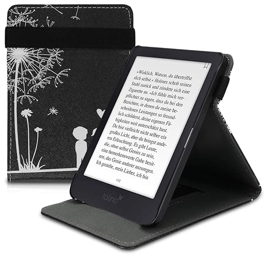 kwmobile Tolino Shine 3 Hülle - Schlaufe Ständer - e-Reader Schutzhülle für Tolino Shine 3