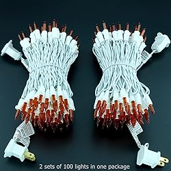 YULETIME 200ct Orange String Lights, 66ft UL