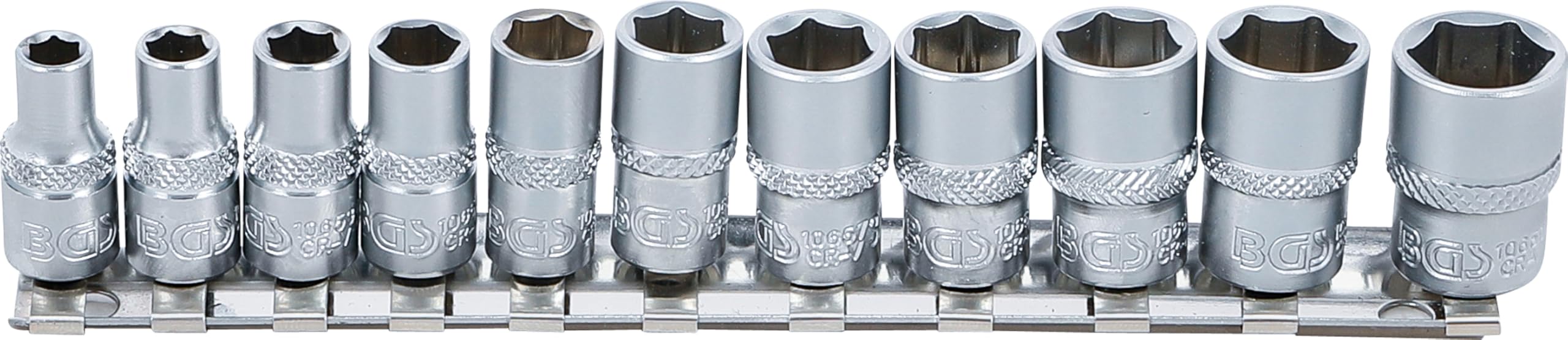 BGS 2433 | Socket Set, Hexagon | 6.3 mm (1/4") Drive | Inch Sizes | 11 pcs.