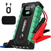 Pownym Portable Car Jump Starter, 12V Battery Booster,Jumper with USB &amp; LED | 12L gas/6L,Compact jump starter with cables &amp; LED light for roadside emergencies,7000A Jump Starter, with Carry Bag