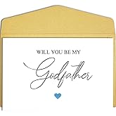Qiliji Will You Be My Godfather Card, Godfather Proposal Card, Will You Be My God Father Card, Godfather Proposal Gifts