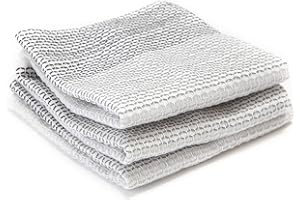 Full Circle Tidy 100% Organic Cotton Dish Towels, Set of 3, Grayscale