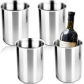 4 Pack Stainless Steel Wine Chiller Bucket Fits 750 ML Wine Bottle Cooler Keeps Cold Hours Insulated Champagne Beer Ice Bucket Bulk for Single Bottle for Parties Bar