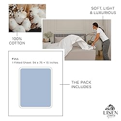 Linen Home 100% Cotton Percale Weave Fitted