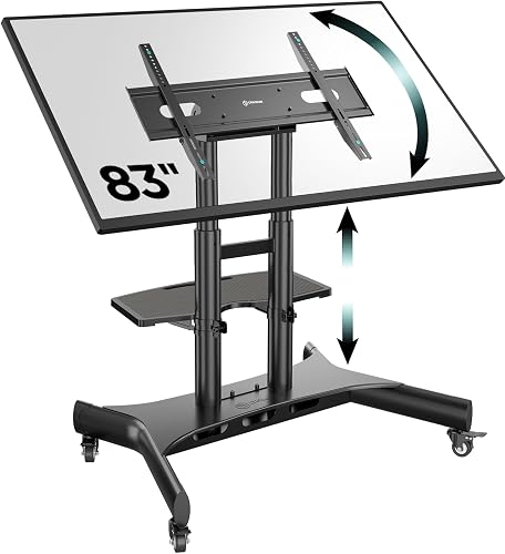 ONKRON Mobile TV Stand on Wheels for 50-83 Inch TVs up to 154 lbs ...