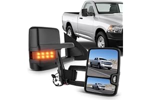 ECCPP Tow Mirrors Towing Mirrors fit for 2014-2018 for Chevy for GMC 1500 2015-2019 for Chevy for GMC 2500 HD 3500 HD with Left Right Side Power Adjusted Heated Turn Signal Light with Black Housing
