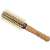 Ibiza Hair Round Boar Bristle Brush (B Series) | Blonde Bristles with Cork Handle | Ideal for Color Treated & Fine Hair | Adds Texture & Shine