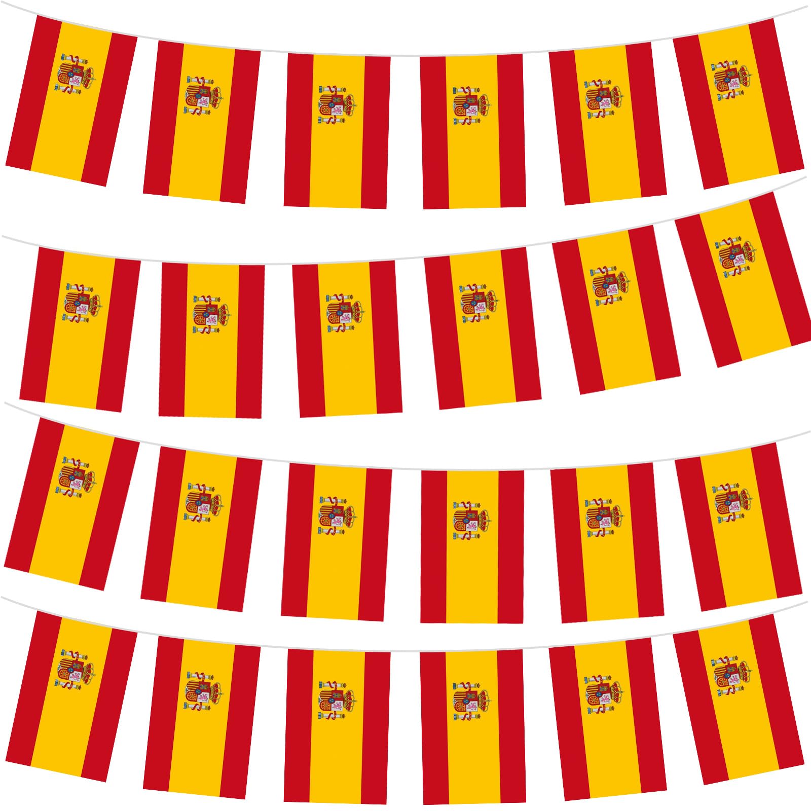 10m/32.8ft Spain Flag Bunting with 30 Flag for Fifa World Cup Football 2026 Decorations,España Spainish Bunting Flag Banner for Eurovision Euro Football Indoor Outdoor Sports Events Party Decorations