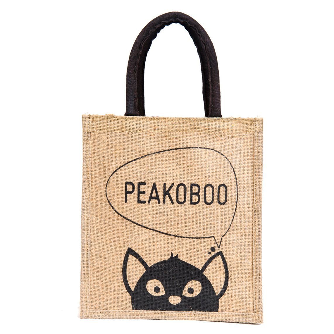 h&b unisex multipurpose waterproof jute handbag(black, lnh-peakoboo-blk)